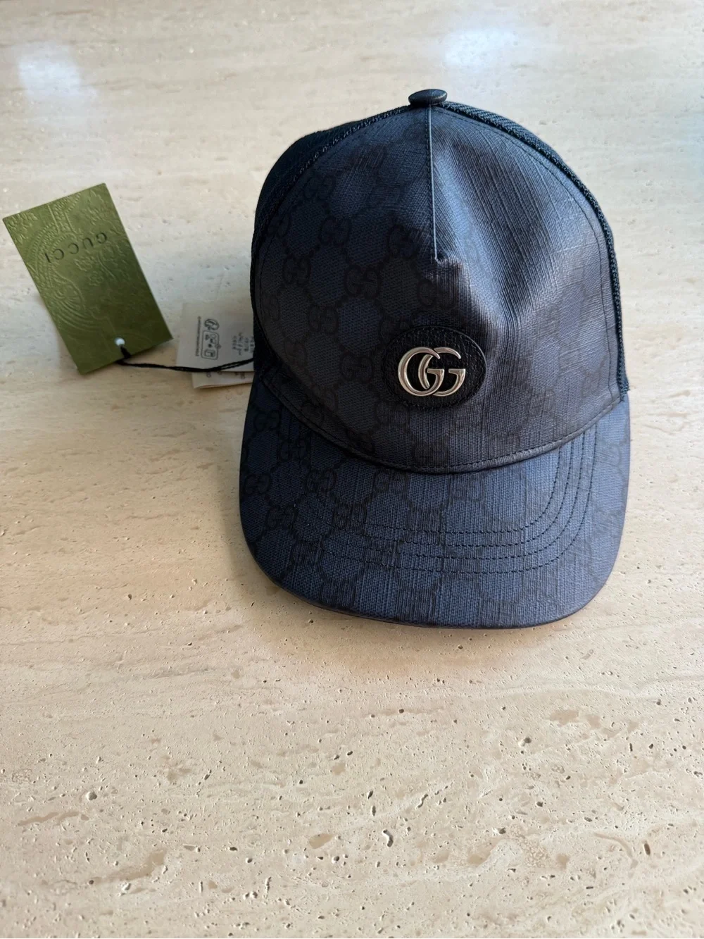 NWT Gucci GG Supreme Blue Baseball Hat Size S  57cm Unisex